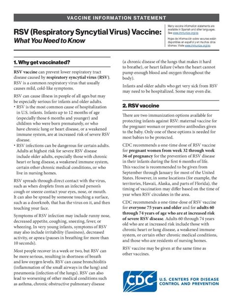 RSV Vaccine Information Statement .
